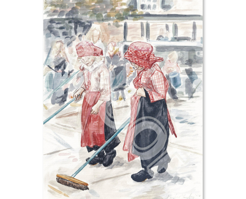 2026 Watercolor Print - Street Scrubbing