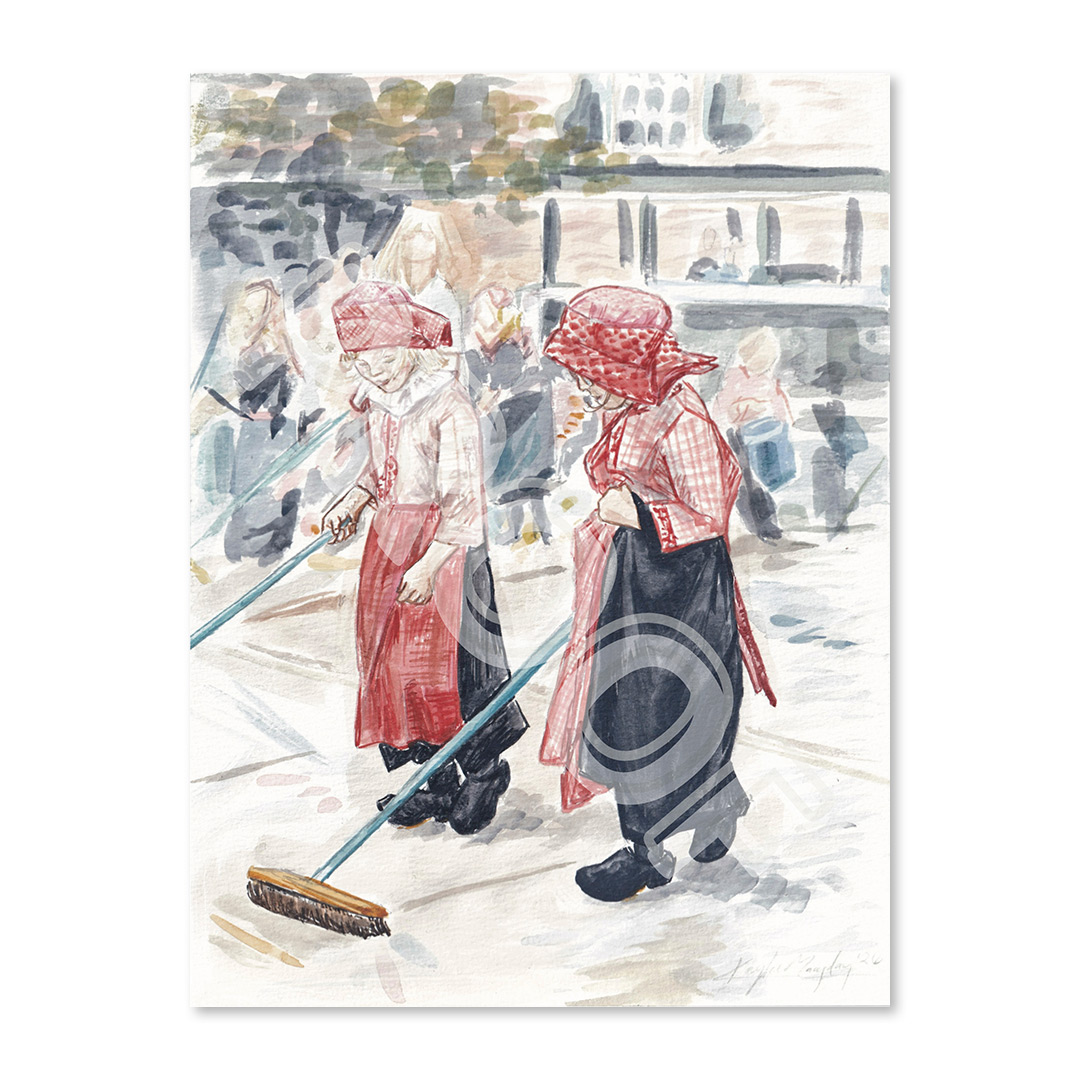 2026 Watercolor Print - Street Scrubbing